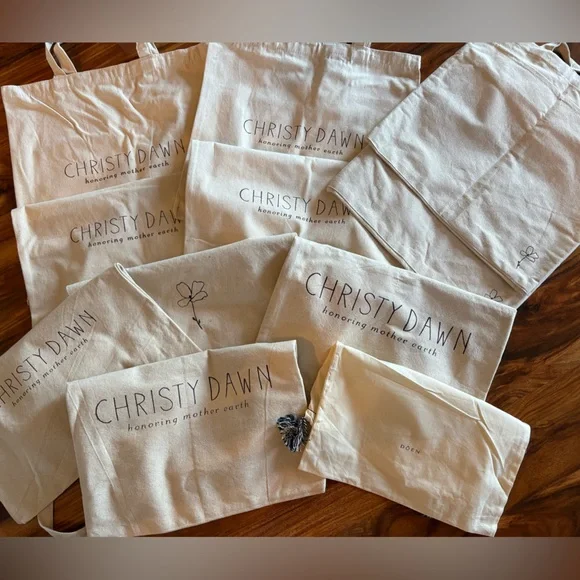 Lot Of 12 Christy Dawn Doen Cotton Canvas Tote Bags Handled Shopping Market NEW - Picture 1 of 7